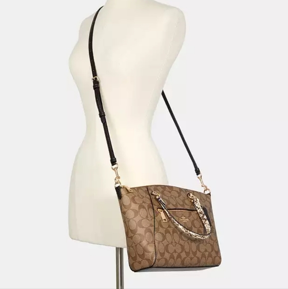 COACH Prairie Satchel Colorblock Signature Canvas Convertible Bag - Picture 14 of 16